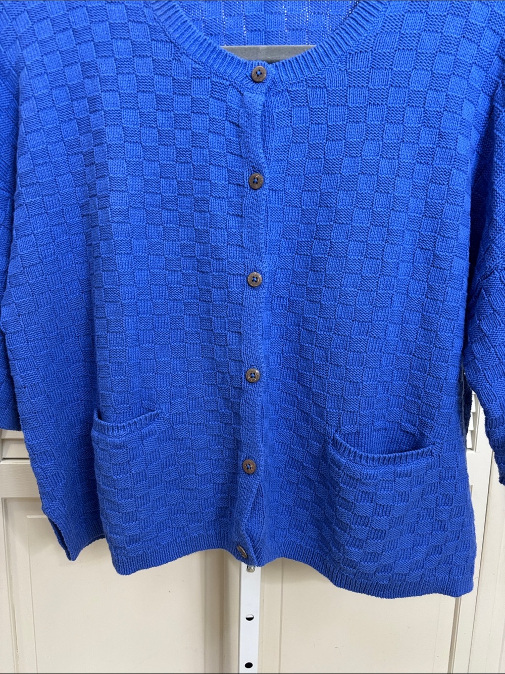 Gudrun Sjoden Royal Blue Textured Button-Front Cardigan XL - Picture 4 of 11